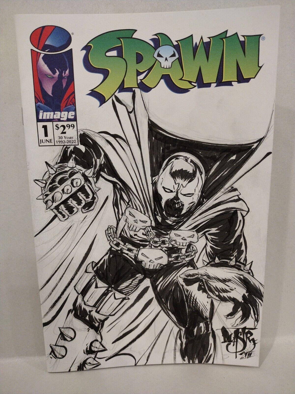 Spawn 1 30th Anniversary 2022 Sketch Cover Image Comic w Original Dave Castr Art