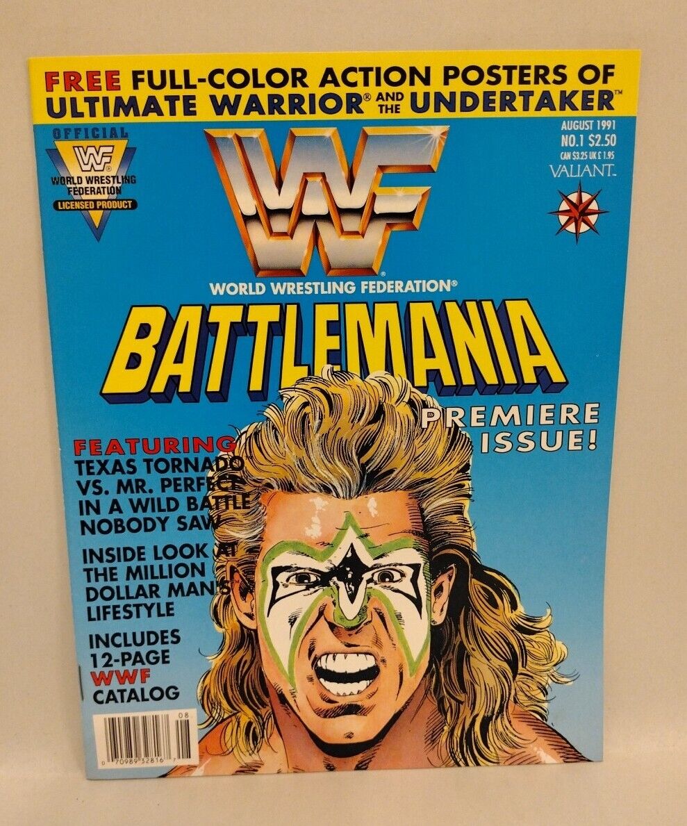 WWF Battlemania #1 (1991) Valiant Comic Complete w Poster & Inserts VF-NM WWE