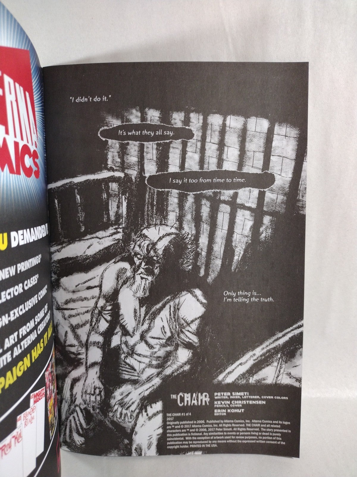 Chair #1 (2017) Alterna Comic Blank Sketch Variant Cover Simeti New NM