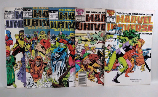 Official Handbook Of Marvel Universe Deluxe Comic Lot #11 14 16 18 Update '89 #6
