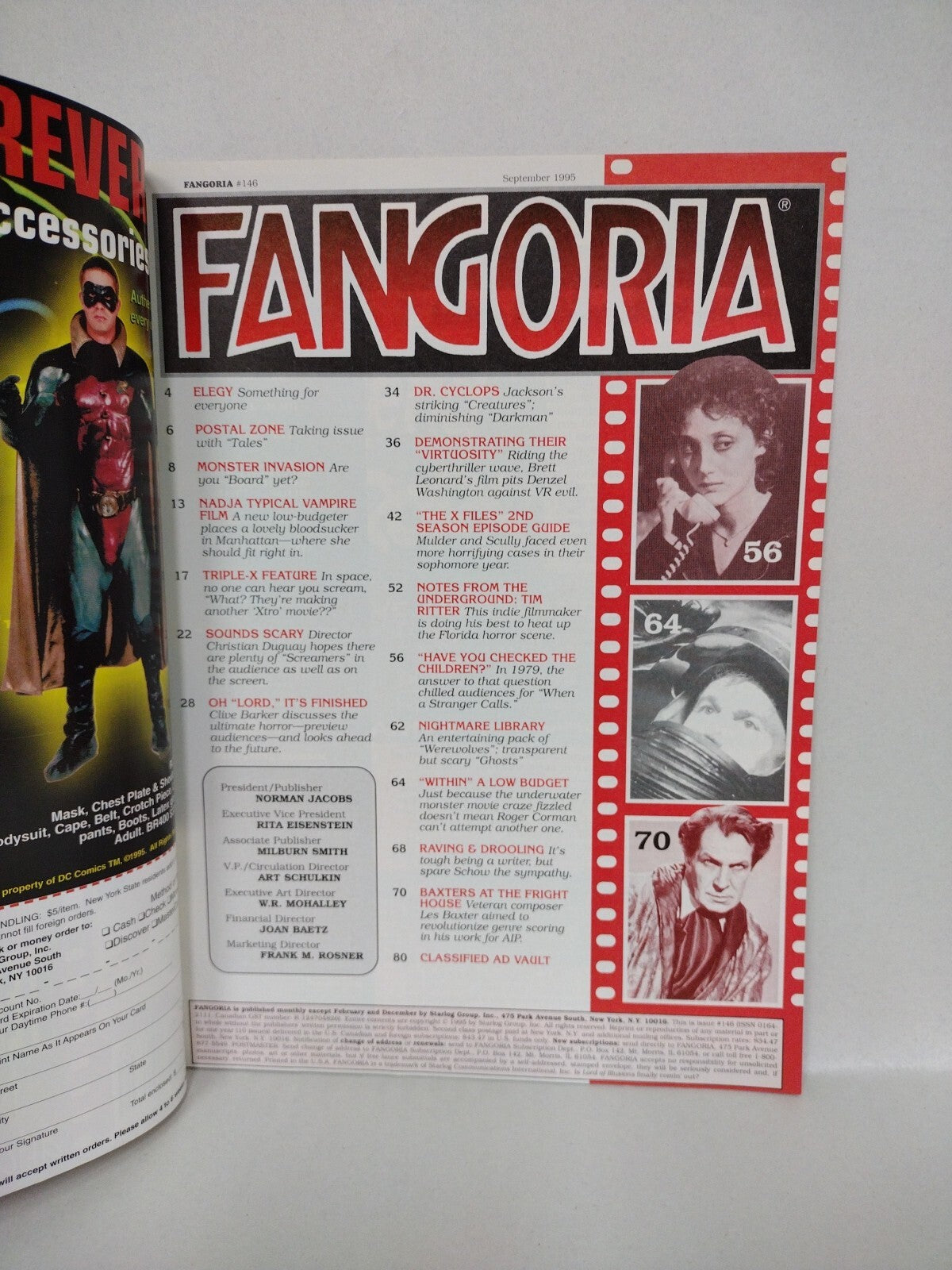 FANGORIA Magazine 146 (1996) Screamers Virtuosity Clive Barker Nadja Xtro 3 VF