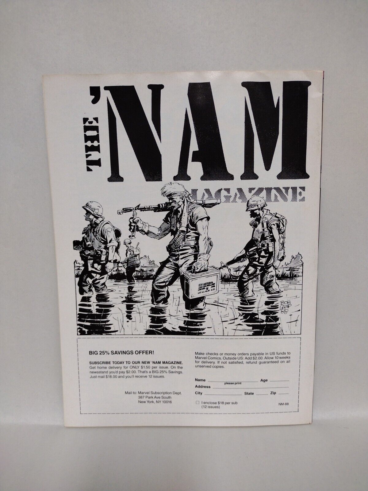 The NAM Magazine (1988) Marvel Comic Lot Set #1 2 3 4 5 Michael Golden FN