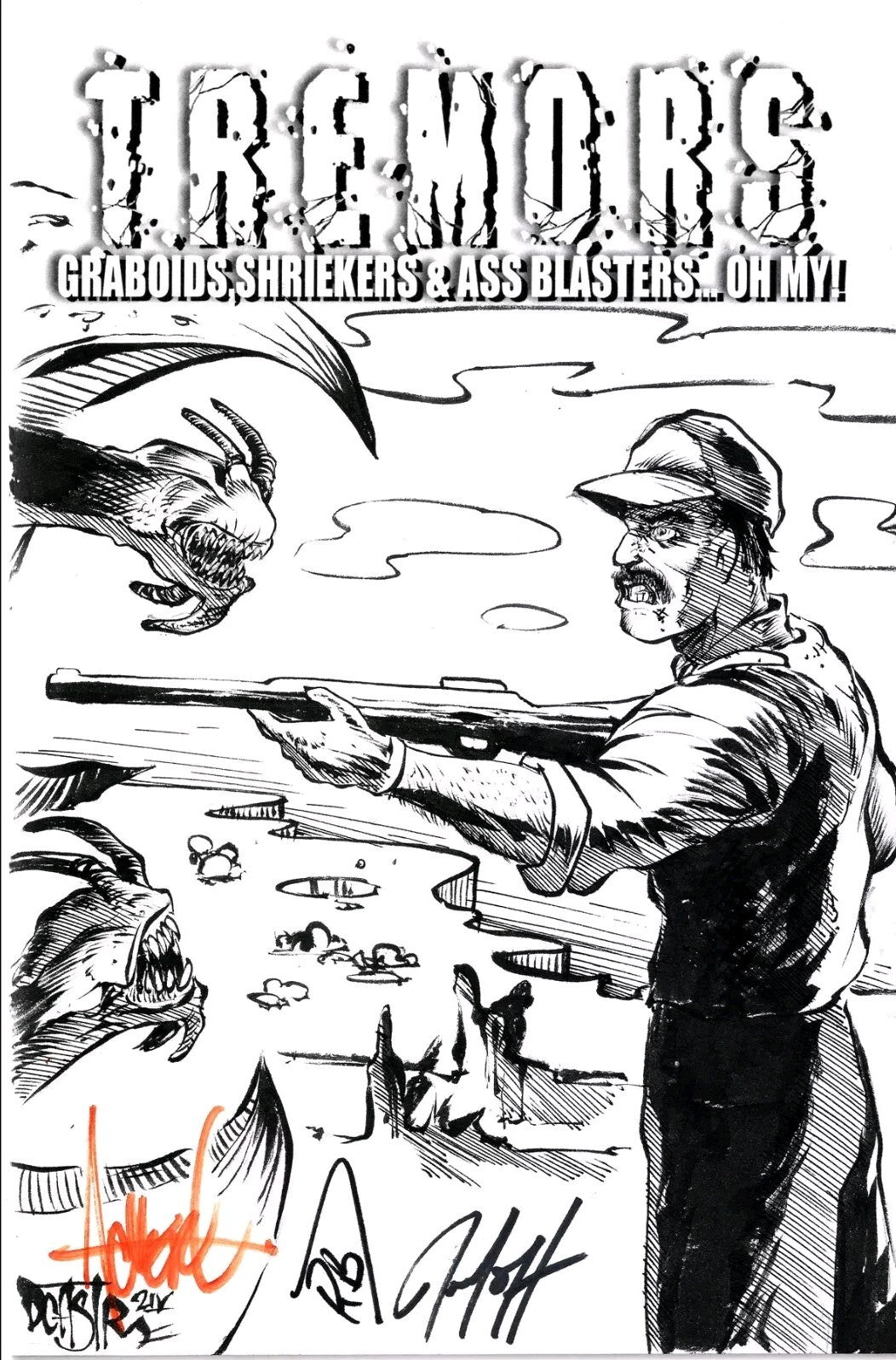 TREMORS #1 (2024) Aequitas Comic Sketch Cover W Original DCastr Burt Gummer Art