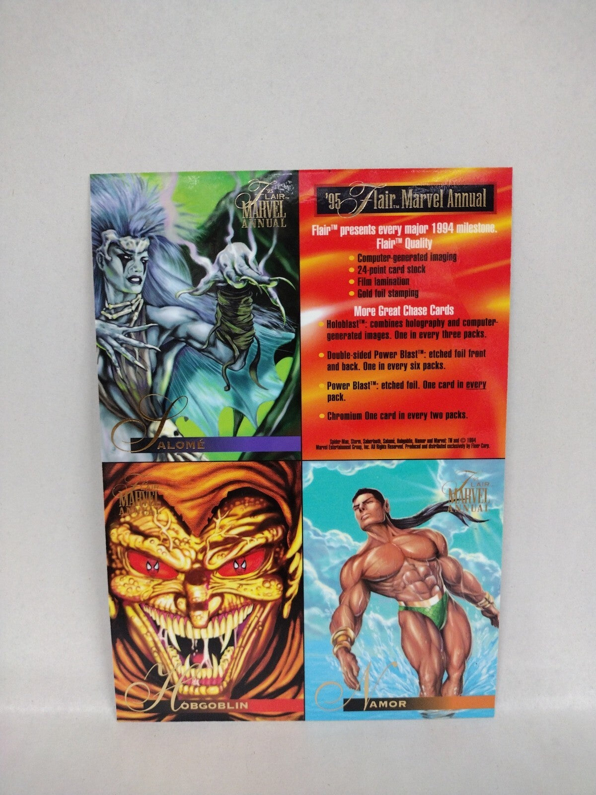 Marvel Comics (1994 1995) Universe Annual Uncut Fleer Promo Sheet Lot Set