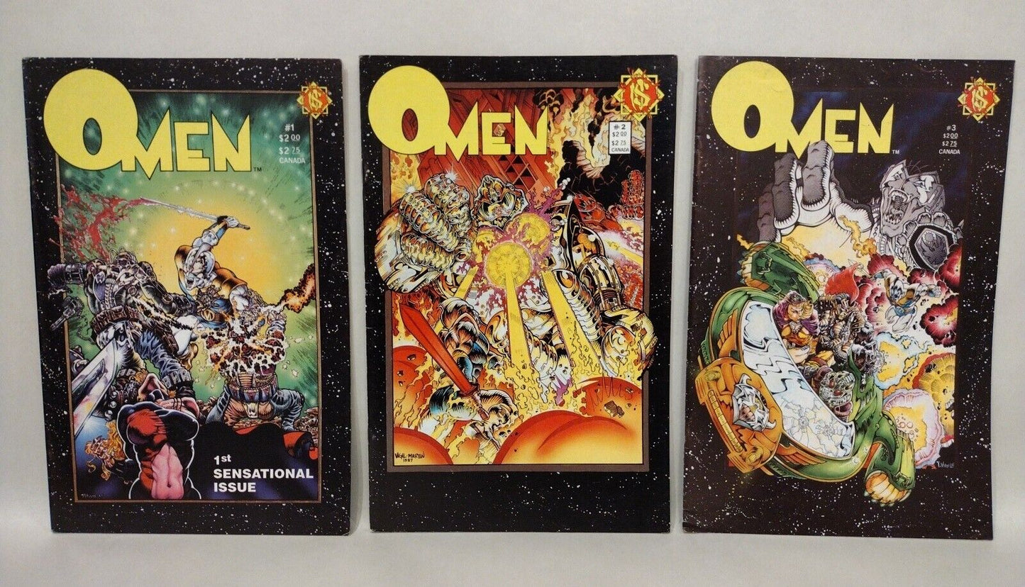 Omen (1989) Complete Northstar Comic Set #1 2 3 Tim Vigil David Quinn Sci-Fi