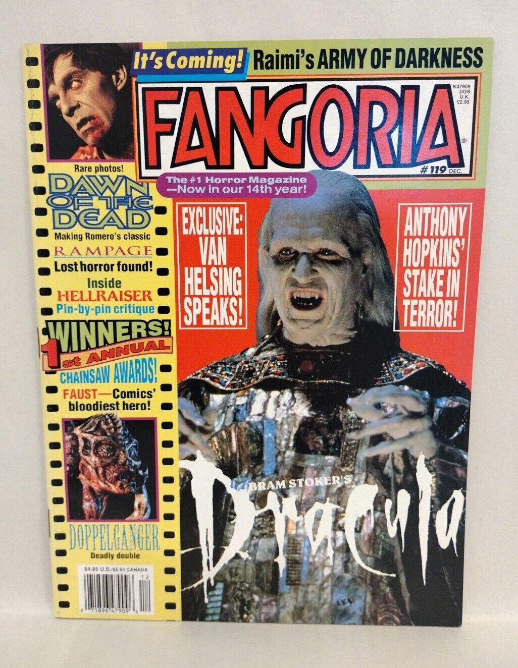 FANGORIA Magazine 119 (1992) Dracula Dawn Of The Dead Faust Signed Joe Tim Vigil