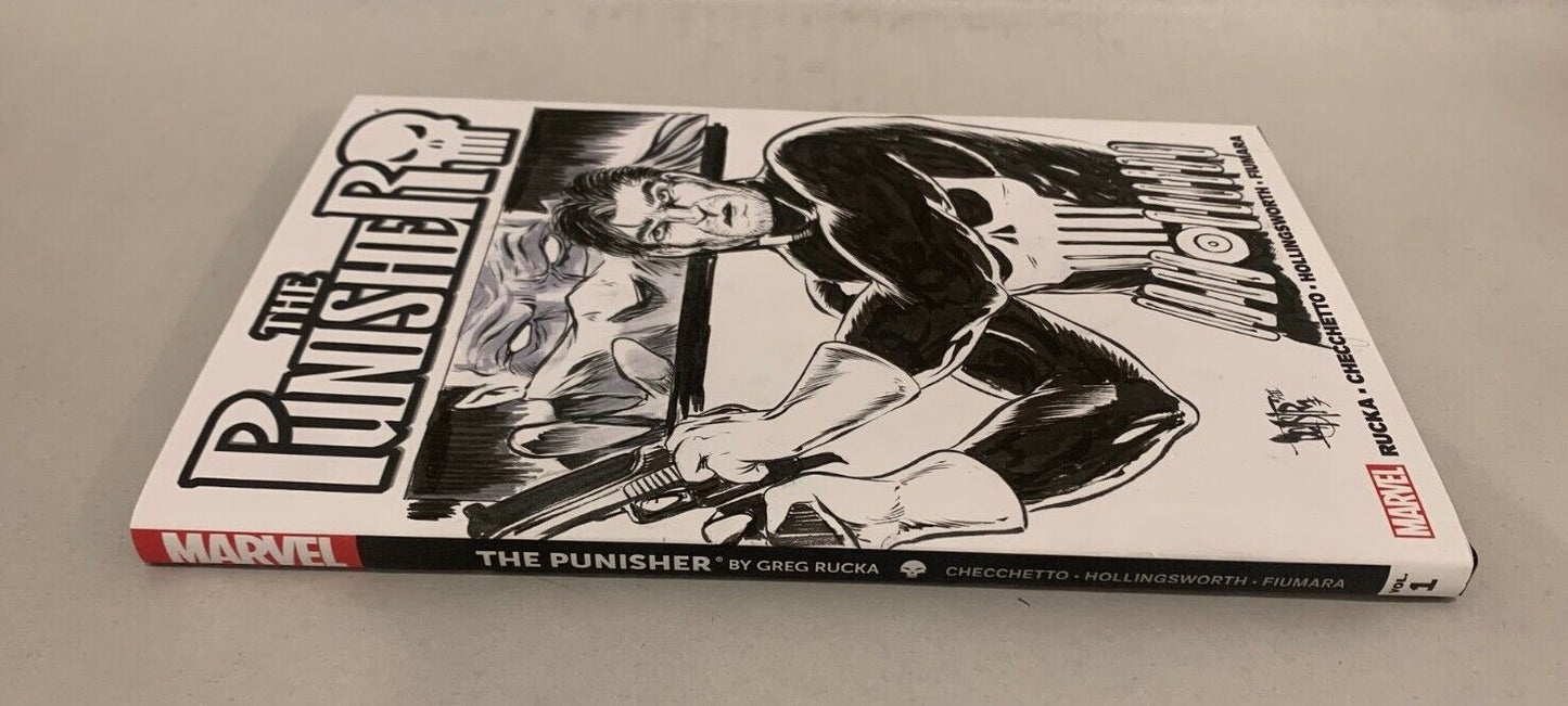 Punisher By Rucka (2012) Marvel HC W Original DCastr Art On Sketch DJ Variant