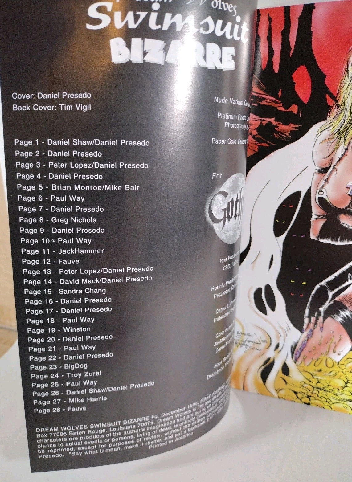 Dream Wolves Swimsuit Bizarre #0 (1994) Gothic Comic Variant Set Of 3