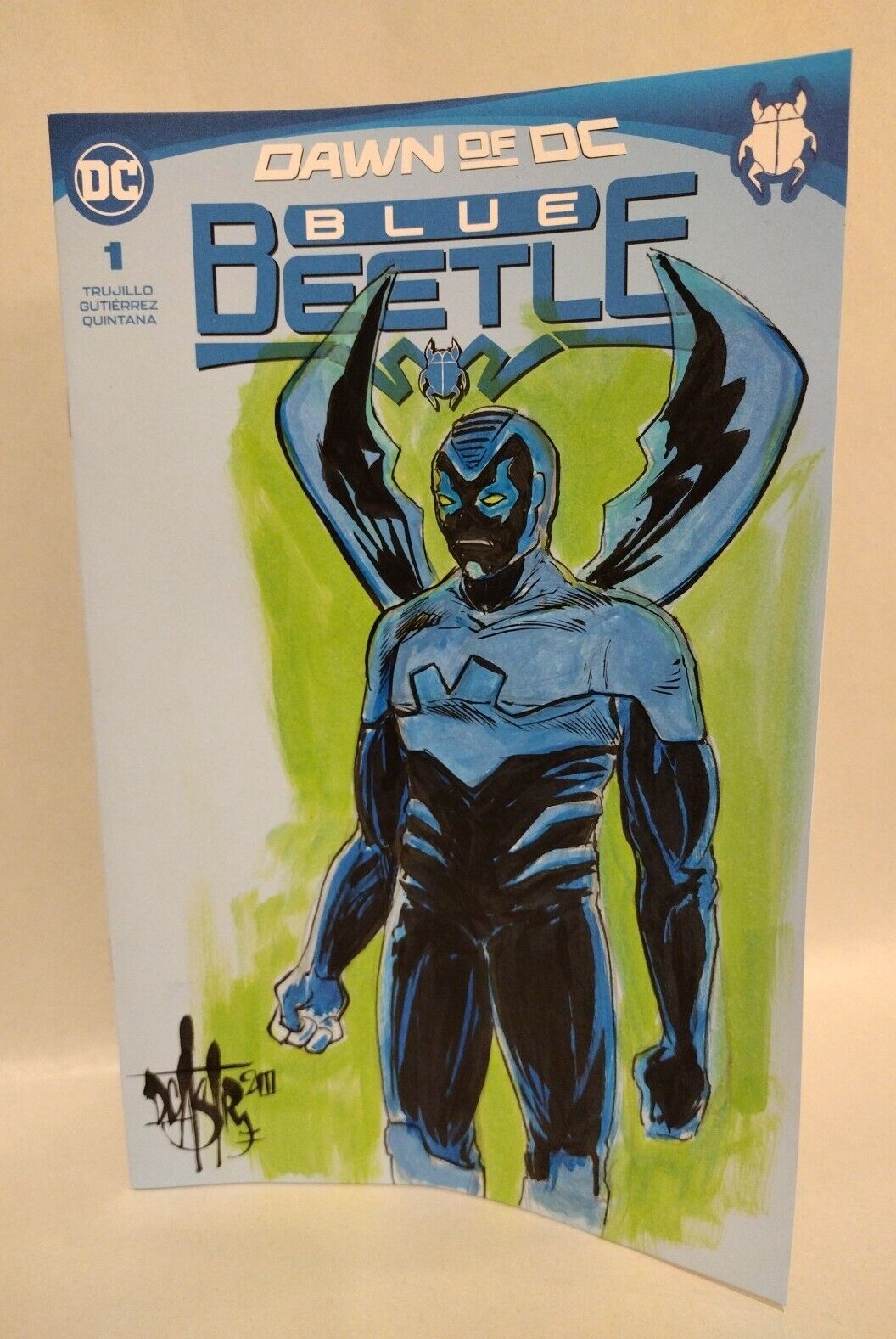 Blue Beetle #1 (2023) Sketch Variant DC Comic w Original DCastr Jaime Reyes Art