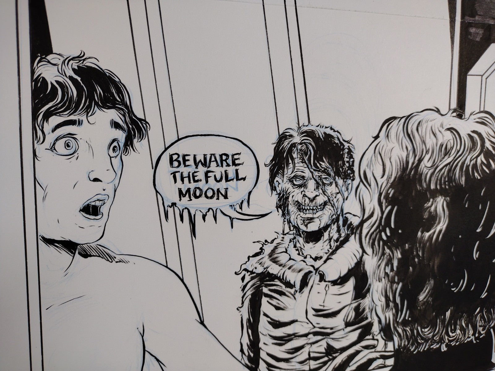 American Werewolf In London #2 (2025) Faux Comic Cover Original + Color DCastr