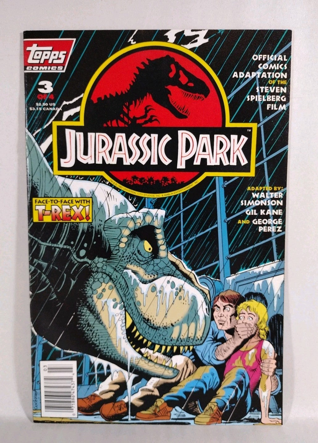 Jurassic Park (1993) Topps Comics Complete Movie Adaptation Set #1 2 3 4 W Cards