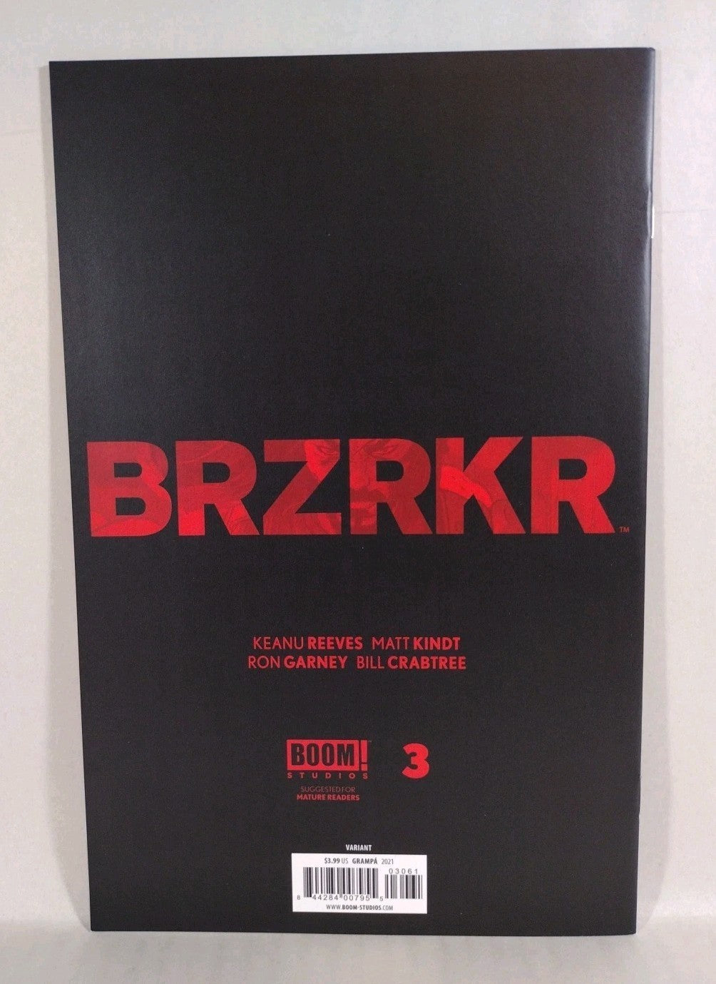 BRZRKR (2021) Boom Variant Cover Comic Set #1 3 4 Keanu Reeves Matt Kindt VF-NM