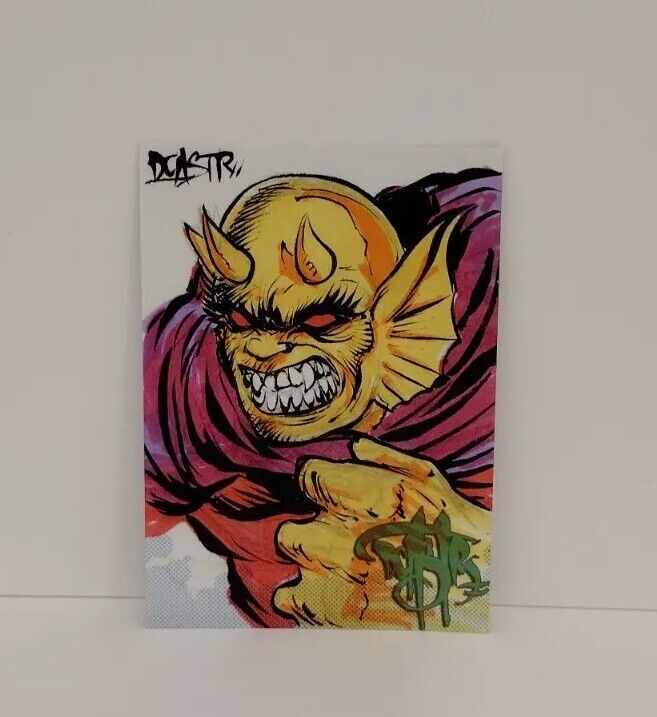 DCastr Iron Claw Series Personal Sketch Card Original 1/1 Art W The Demon Holder