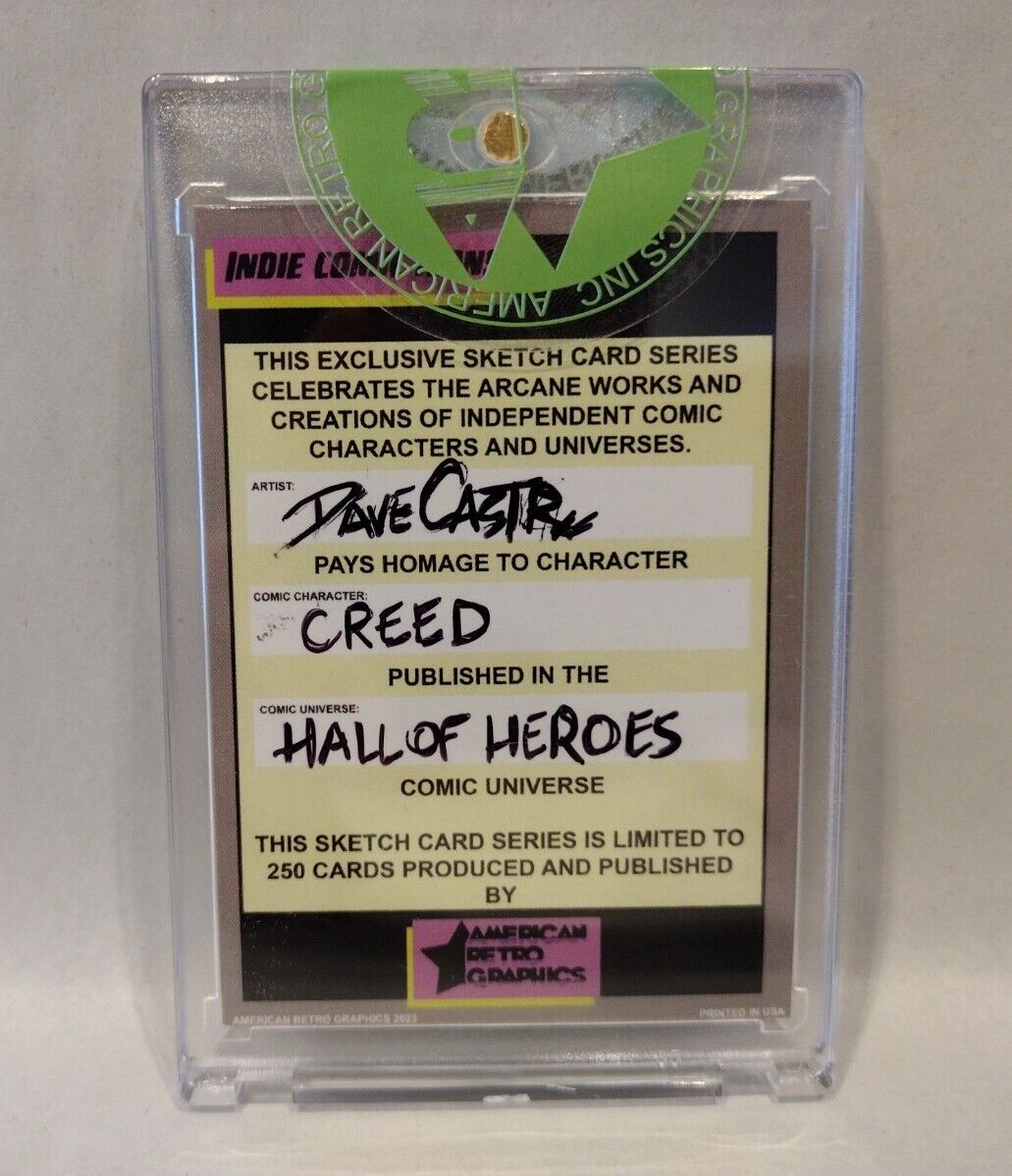 Indie Comic Icons Sketch Card w Original Creed Art DCastr (2023) ARG Sealed