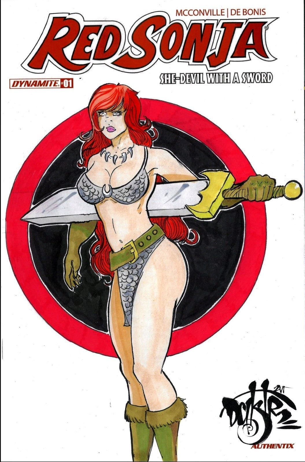 Red Sonja 1 (2026) Dynamite Comic Sketch Cover Variant W Original Dave Castr Art