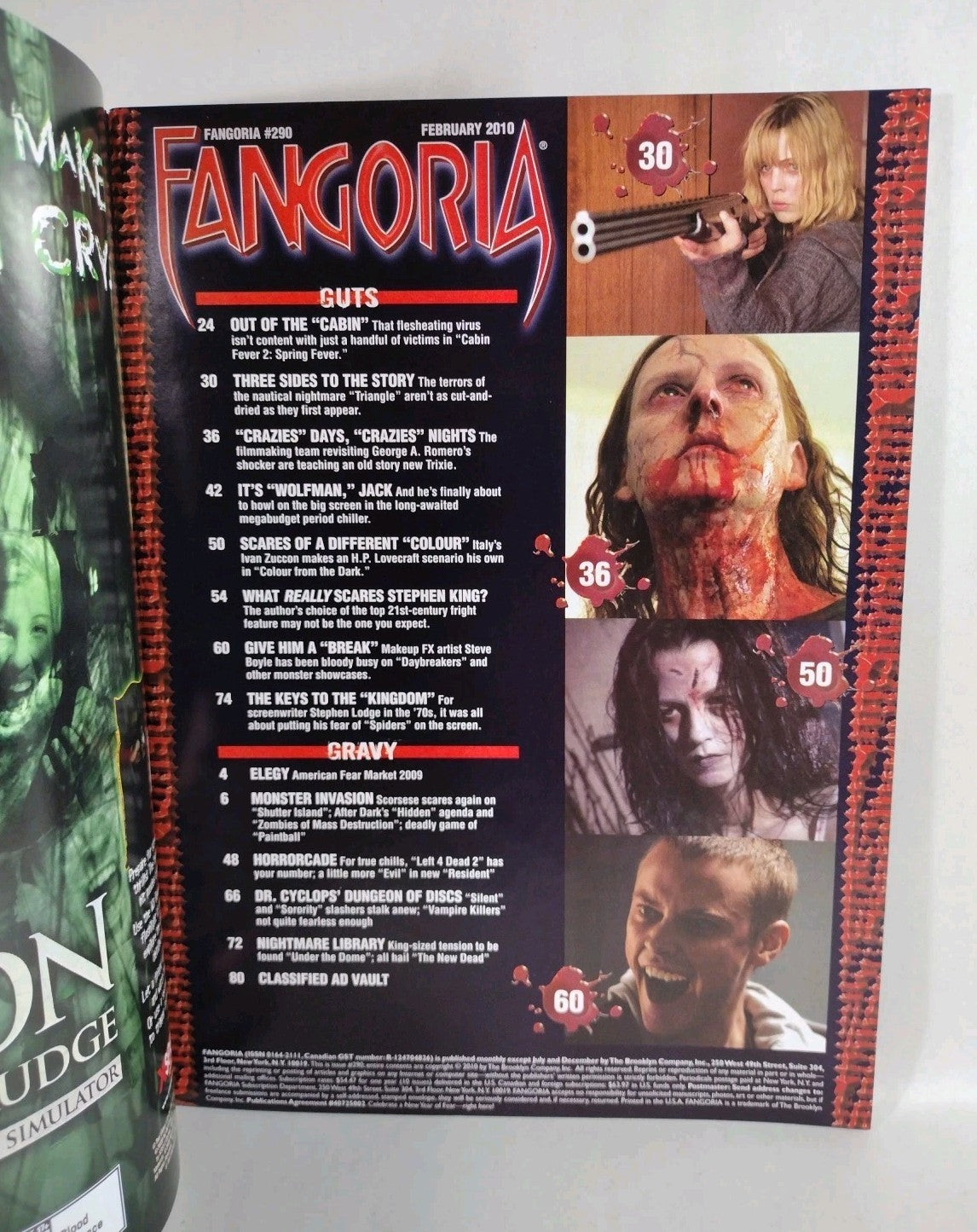 FANGORIA Magazine #290 (2009) Wolfman The Crazies Day Breakers Shutter Island