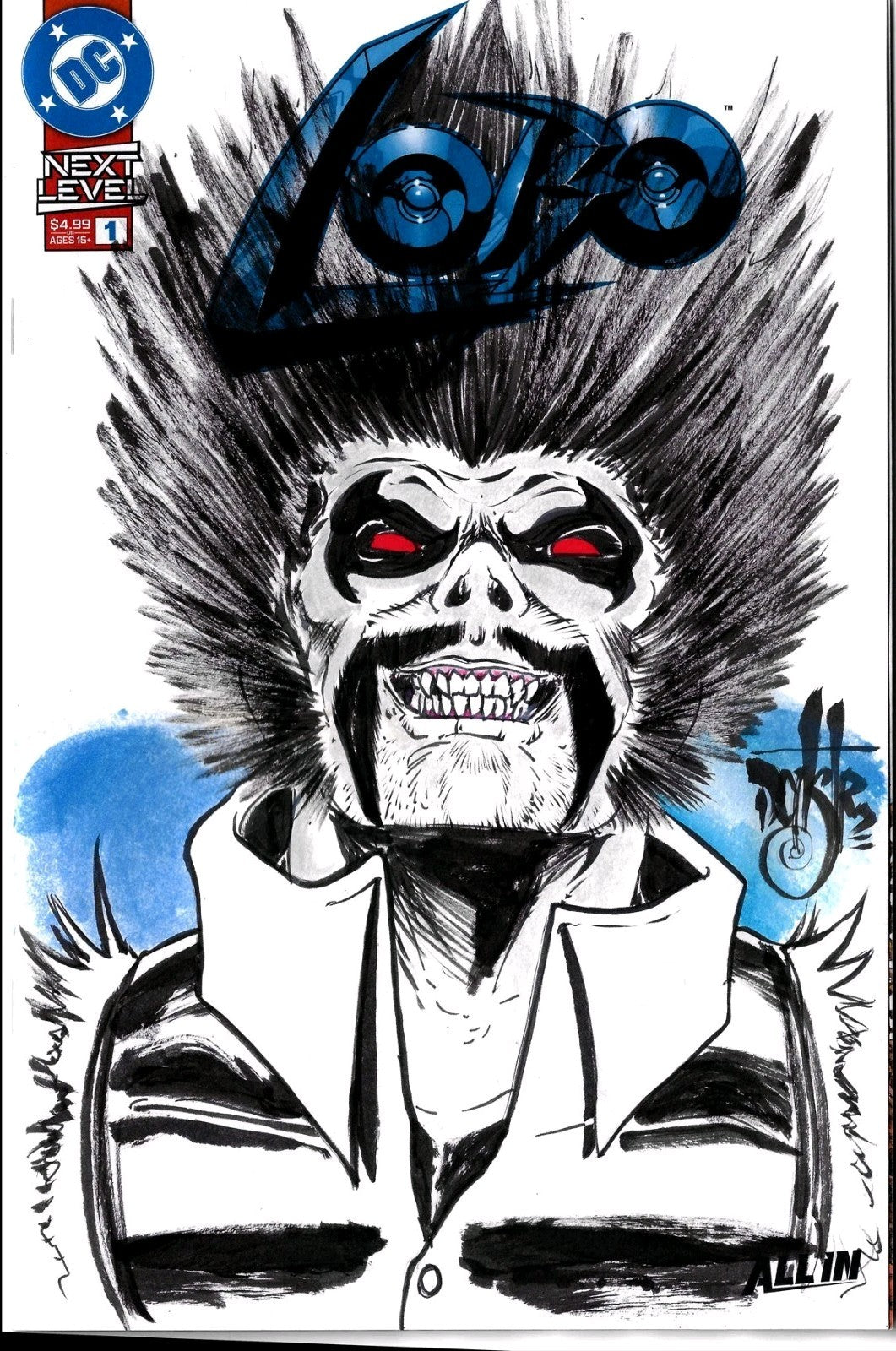 Lobo #1 (2026) DC Sketch Variant Cover Comic W Original Dave Castr Art
