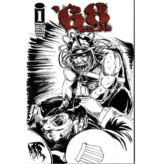 68 Rule Of War #1 Blank Variant Image Comic w Original Dave Castr Zombie Art COA
