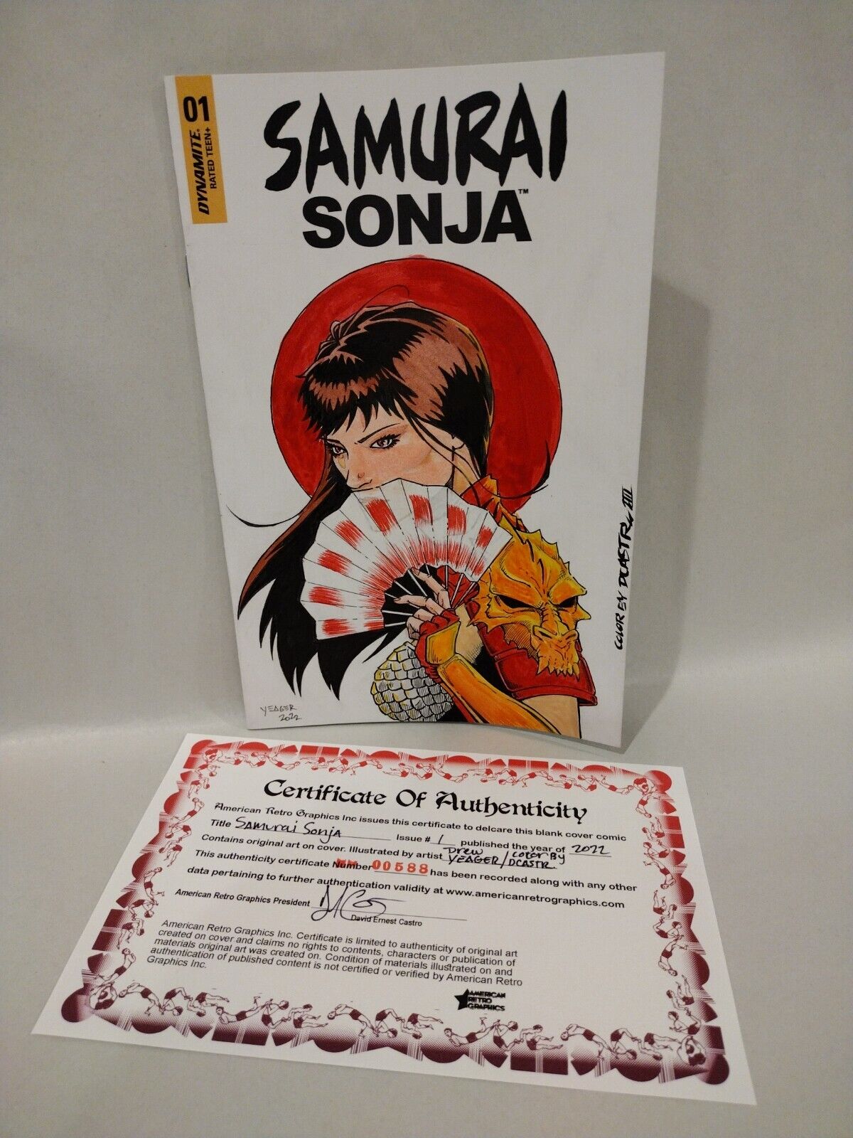 Samurai Sonja #1 (2022) Blank Cover Comic w Original Drew Yeager Art ARG COA 