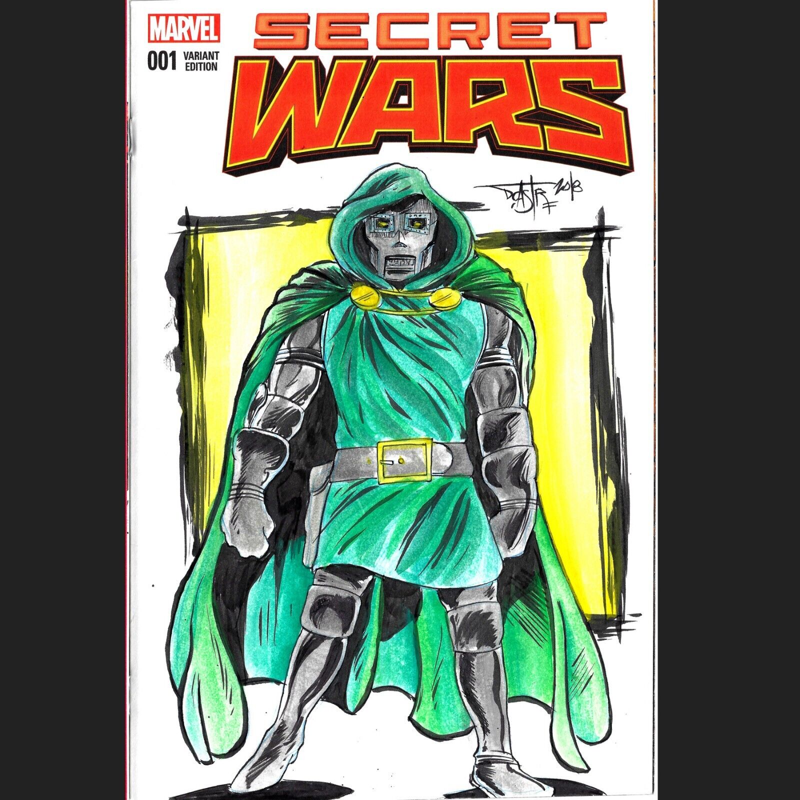 Secret Wars #1 Blank Variant Comic Marvel (2015) Original Doctor Doom DCastr Art