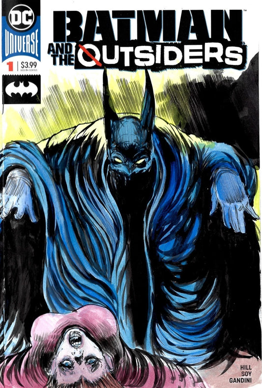 BATMAN AND THE OUTSIDERS #1 Blank Variant Cover Comic W Original Art Dave Castr