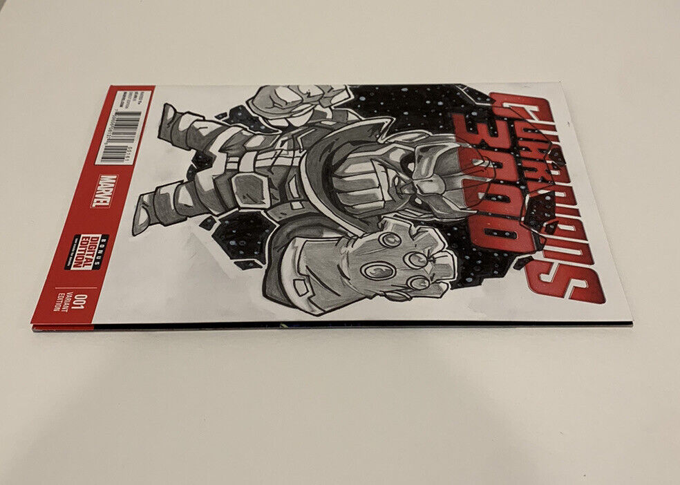 GUARDIANS 3000 #1 Blank sketch Variant Cover Comic 2014W Original Art ABRAHAM RI