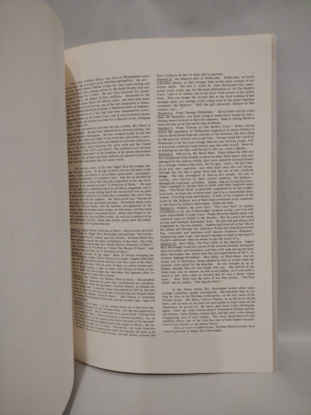 William Dixon Portfolio Of Drawings 1971 Edgar Rice Burroughs Illustration Book