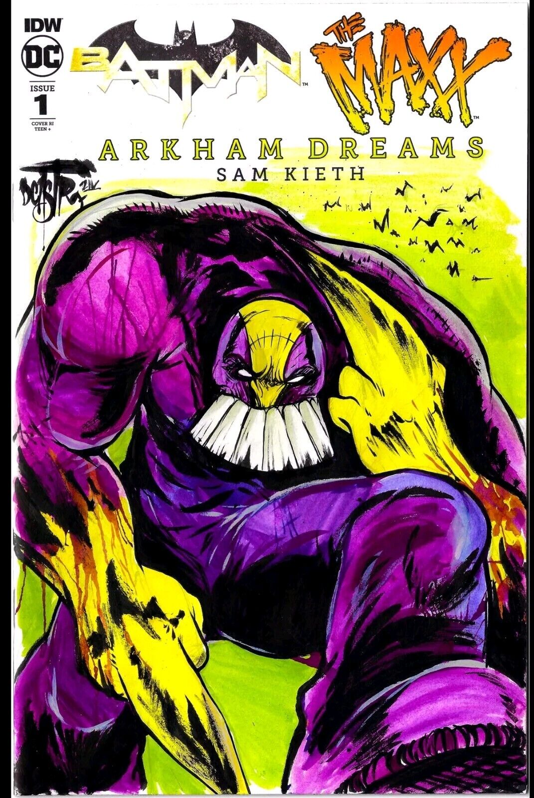 Batman Maxx Arkham Dreams 1 DC Comic Sketch 2018 Cover Var W Original DCastr Art