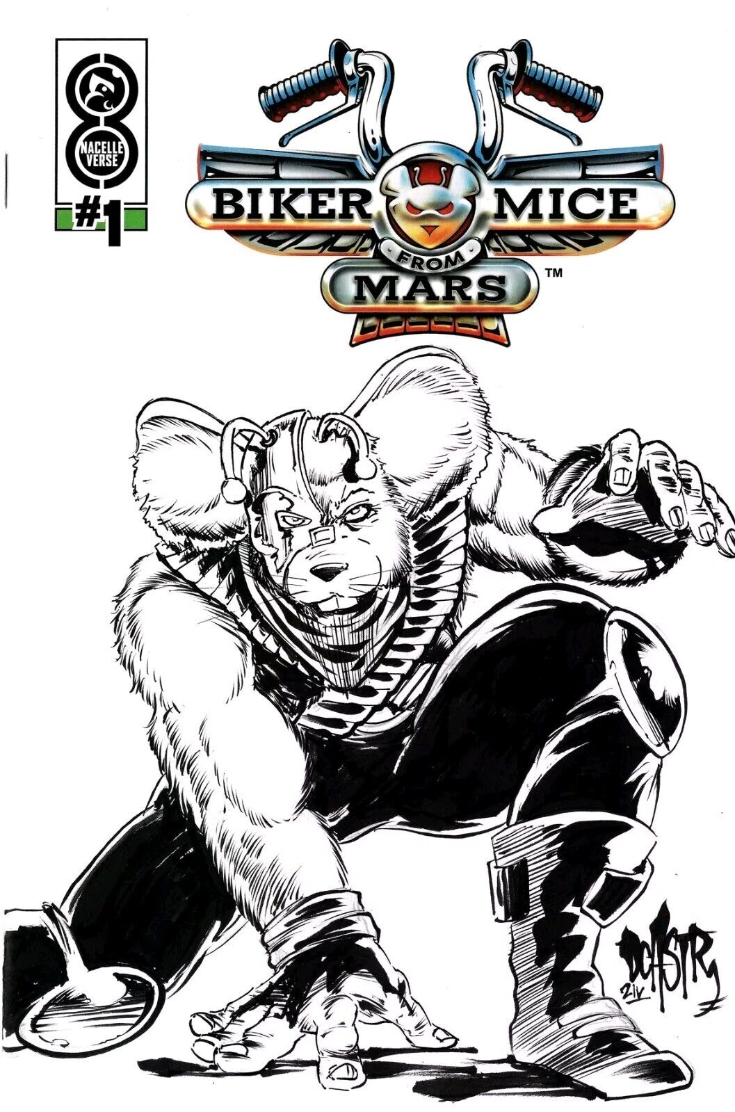 Biker Mice From Mars #1 (2024) Sketch Cover Variant Comic W Original DCastr Art 