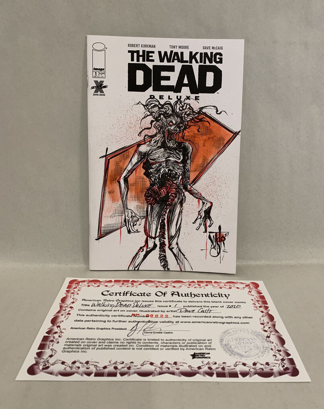 WALKING DEAD DELUXE #1 Sketch Variant Cover Comic W Original Art Dave Castr
