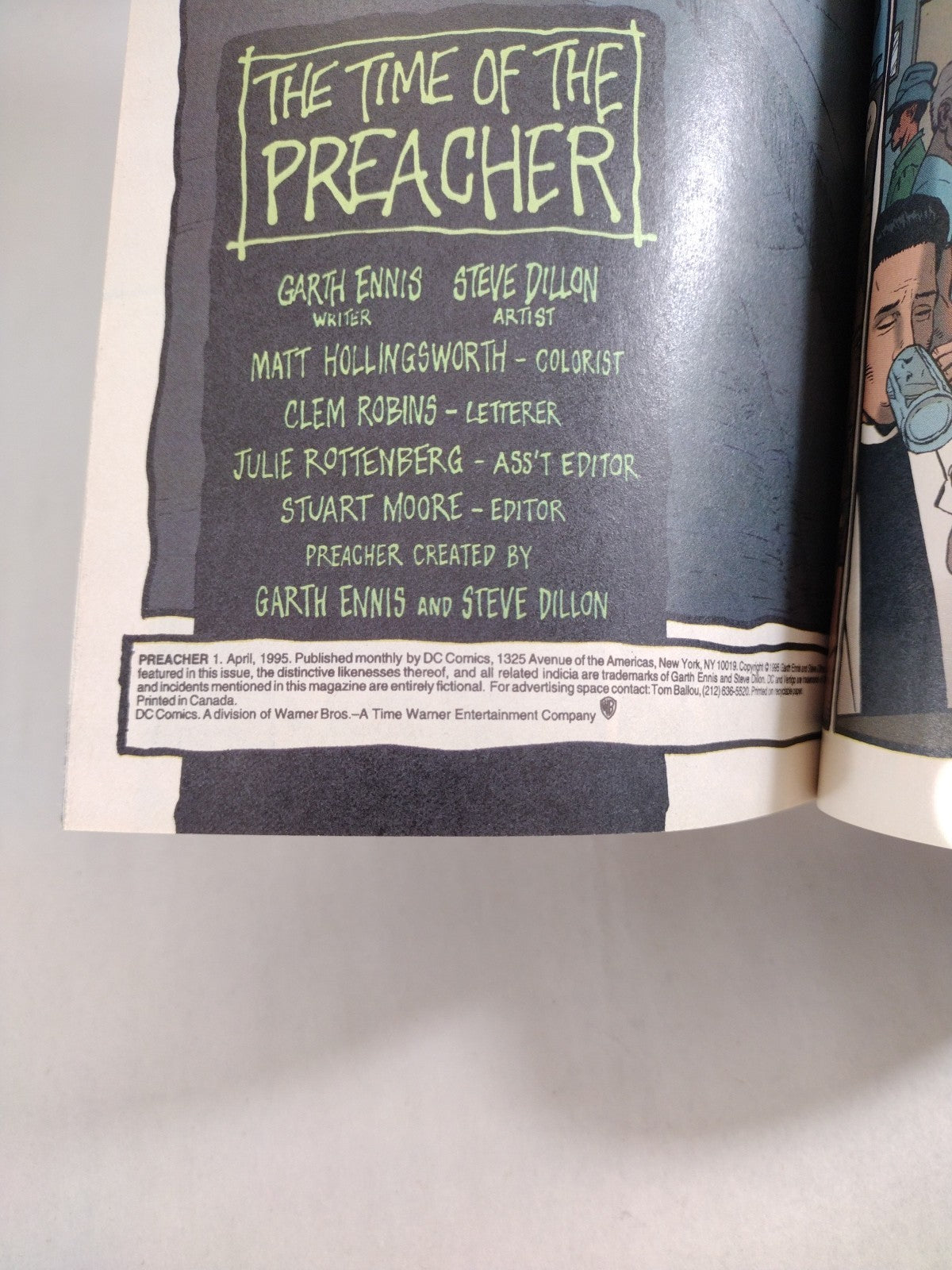 Preacher #1 (1995) DC Vertigo Comic 1st Print 1st  Jesse Custer VF