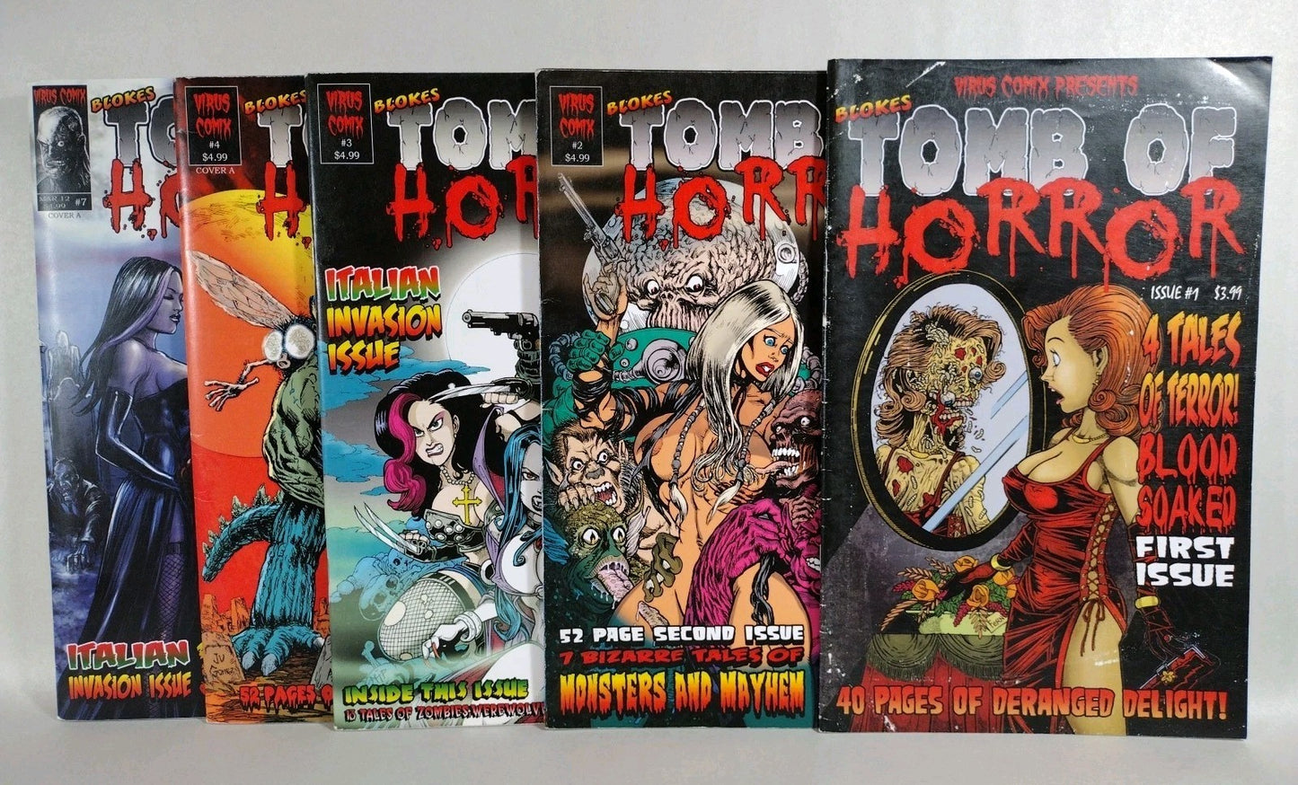 Blokes Tomb Of Terror (2009) Virus Comix Comic Lot #1 2 3 4 7 Calavera VG-VF