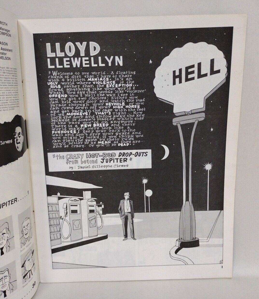 Lloyd Llewellyn (1986) #3 Daniel Clowes Fantagraphics Comic Magazine 1st Print 