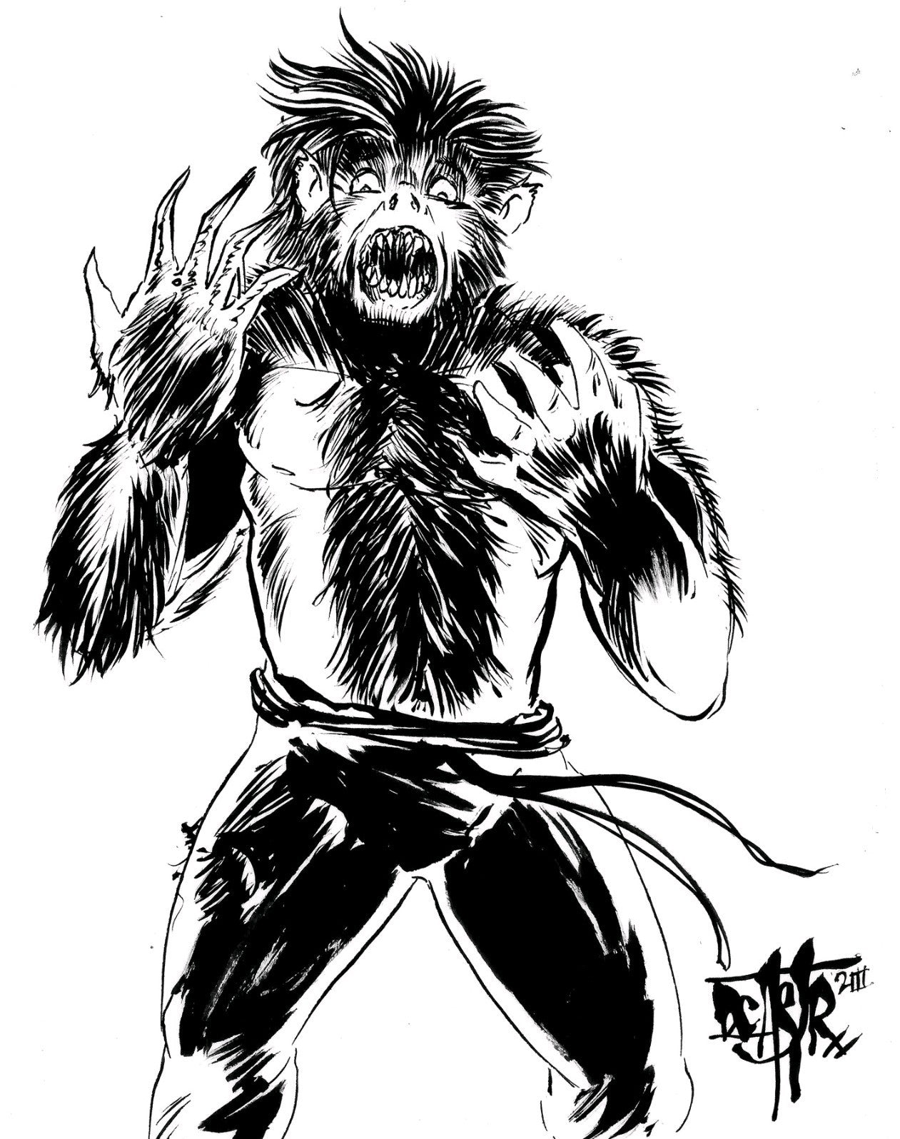I’m a Wolfman (2023) 6 X 8" Dave Castr Original Illustration Art W ARG COA 76