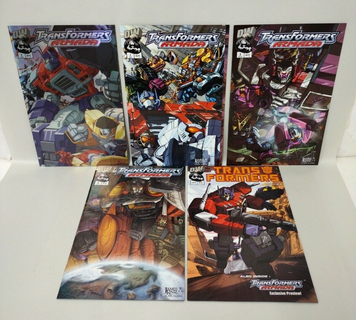 Transformers Armada (2002) Dreamwave Comic Lot Set #1 2 3 PREVIEW +Holo-Foil Var