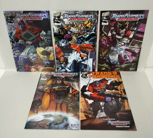 Transformers Armada (2002) Dreamwave Comic Lot Set #1 2 3 PREVIEW +Holo-Foil Var