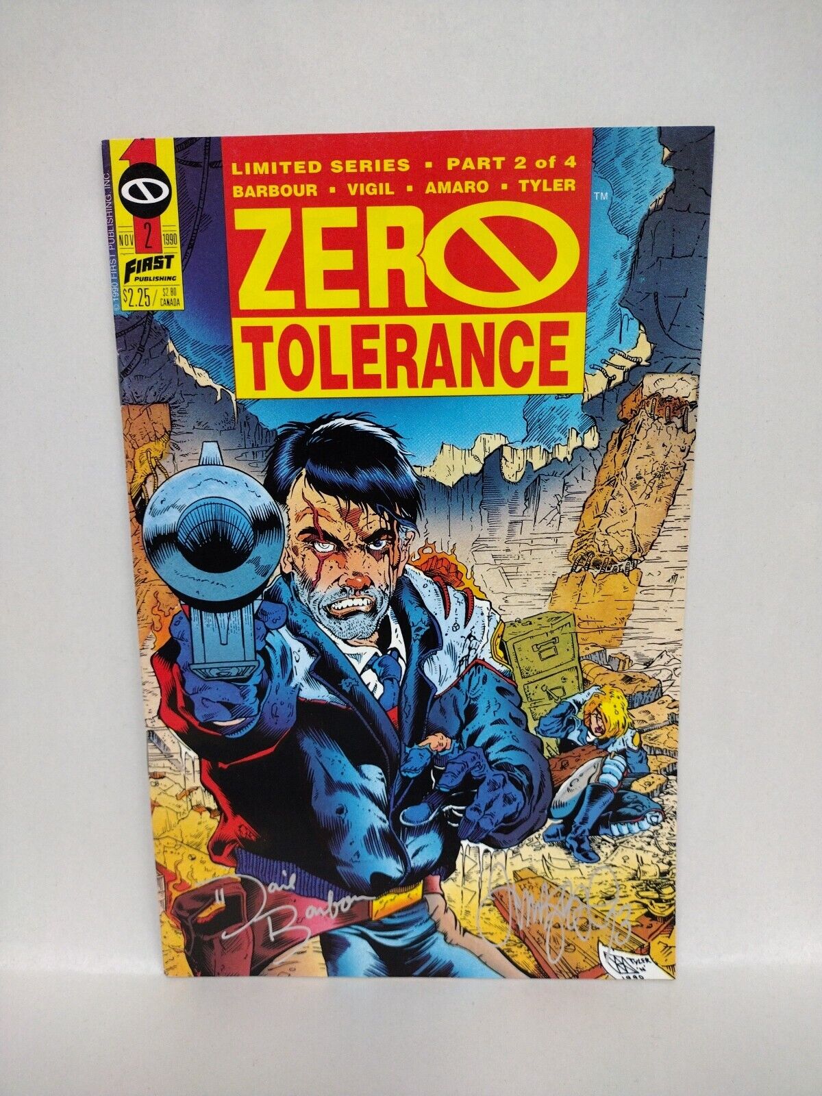 Zero Tolerance (1990) Complete First Comics Series 1 2 3 4 Signed Vigil Barbour 