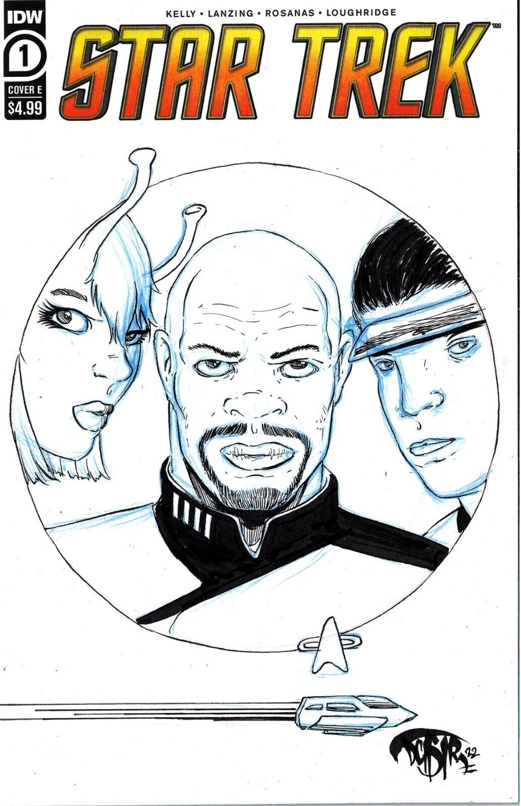 Star Trek 1 (2022) IDW Blank Cover Variant Comic W Original Dave Castr Art ARG