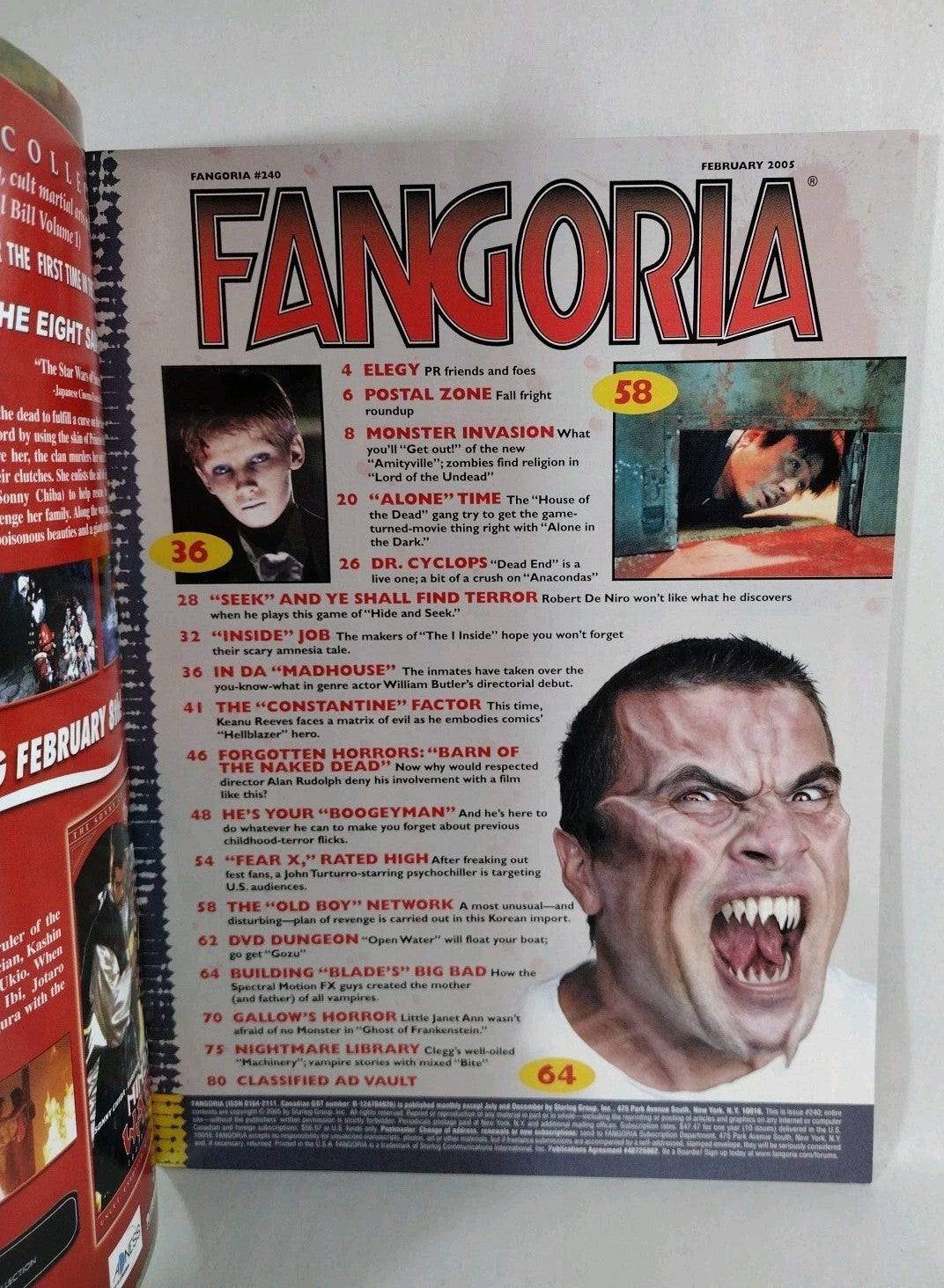 FANGORIA Magazine #240 (2005) Constantine Alone In The Dark Fear X Old Boy NM