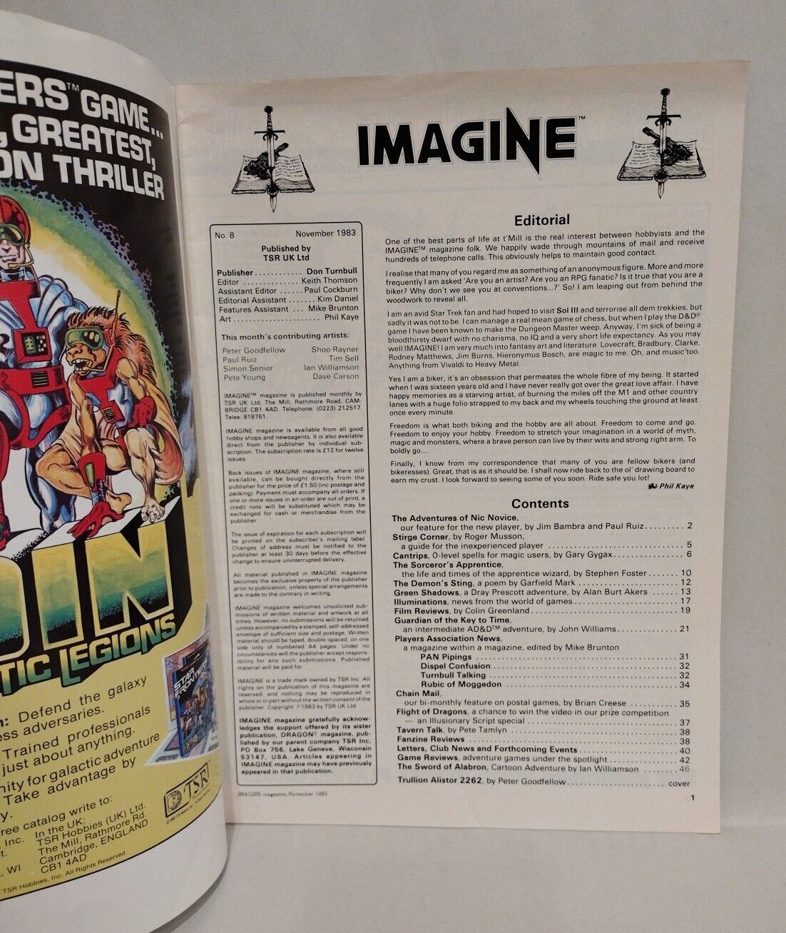 Imagine Adventure Games Magazine #8 (1983) TSR AD&D Guardian of the Key to Time