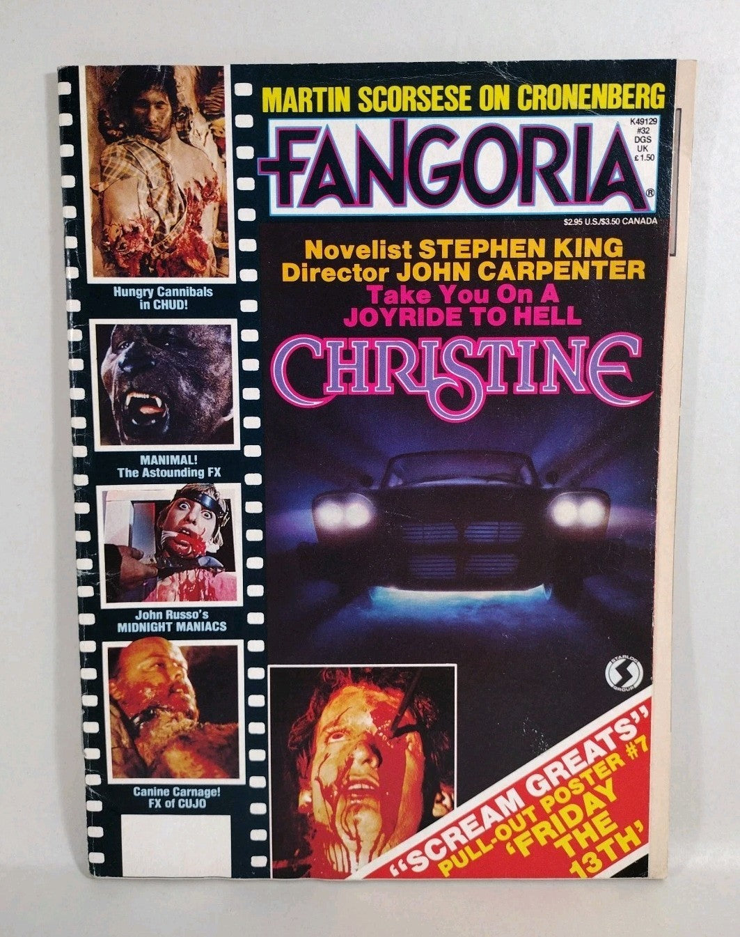 FANGORIA Magazine #32 (1984) Friday The 13th Poster Christine CHUD Cujo GD