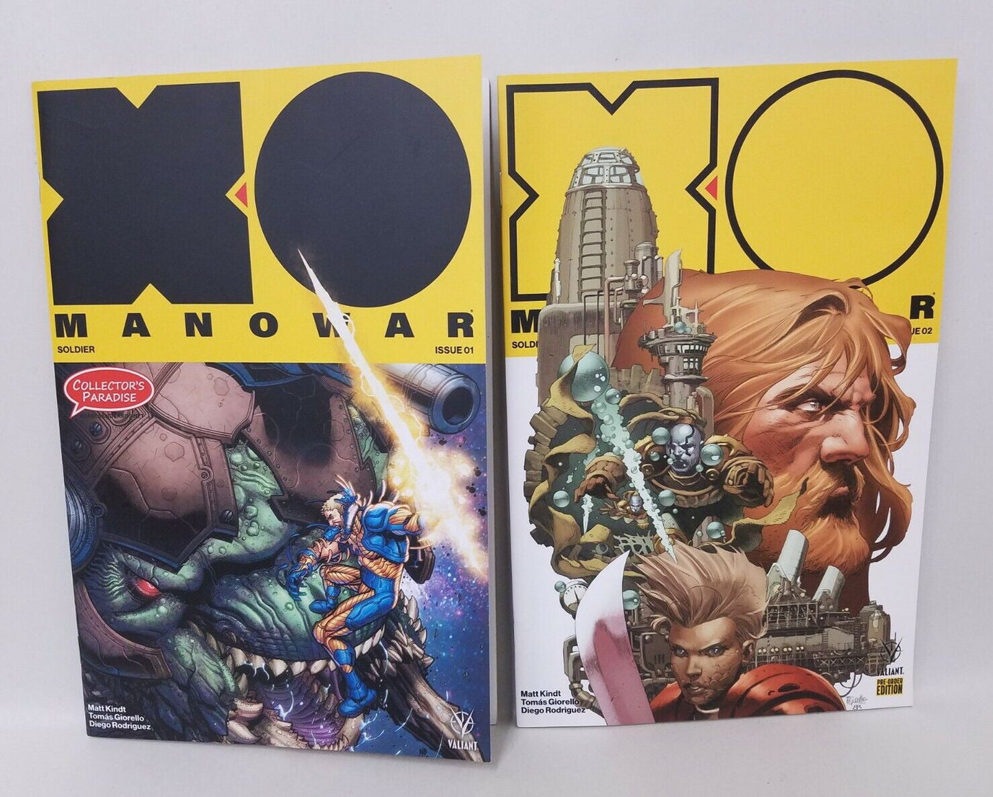 X-O Manowar (2017) Comic Lot #1 Collector's Paradise Variant & #2 Variant 