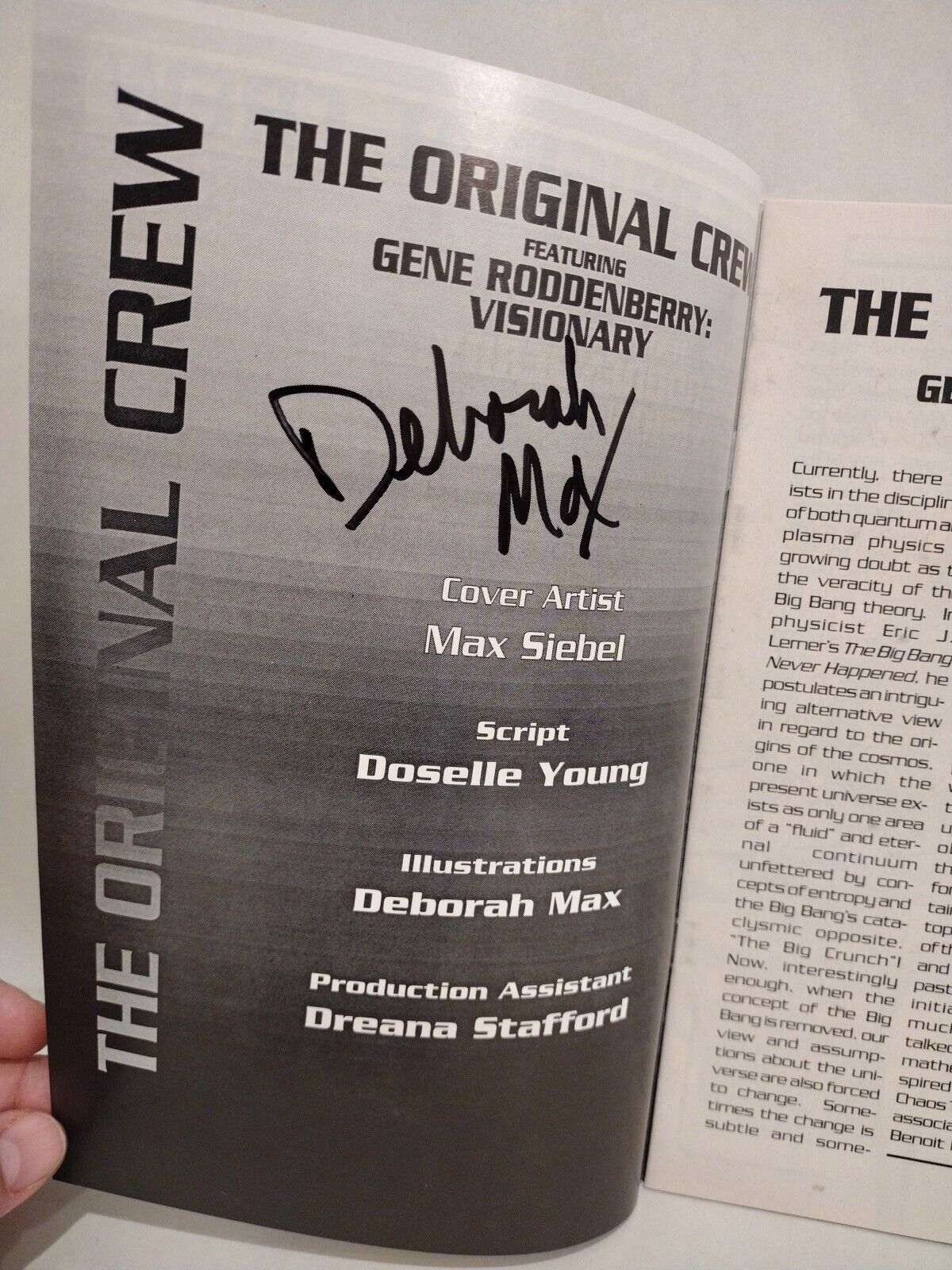 The Original Crew #1 (1993) Gene Roddenberry Special Deborah Max Signed VF-NM