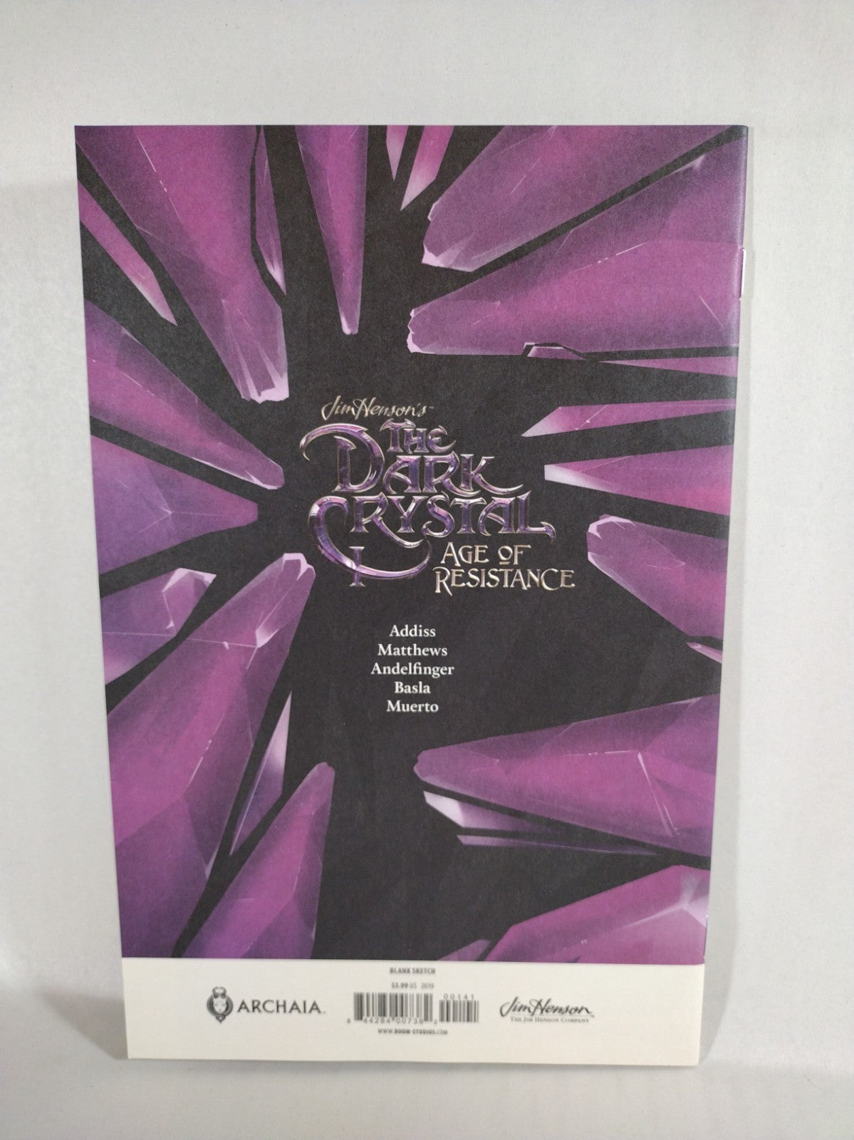 Dark Crystal Age of Resistance #1 (2019) Archia Blank Variant Corrected Cover NM