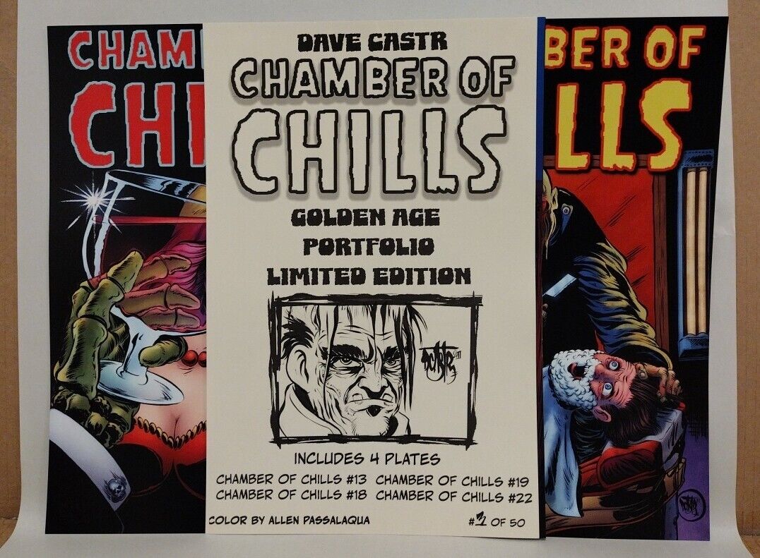 Chamber Of Chills (2023) Dave Castr 11X17" Limited Horror Portfolio Set W Sketch