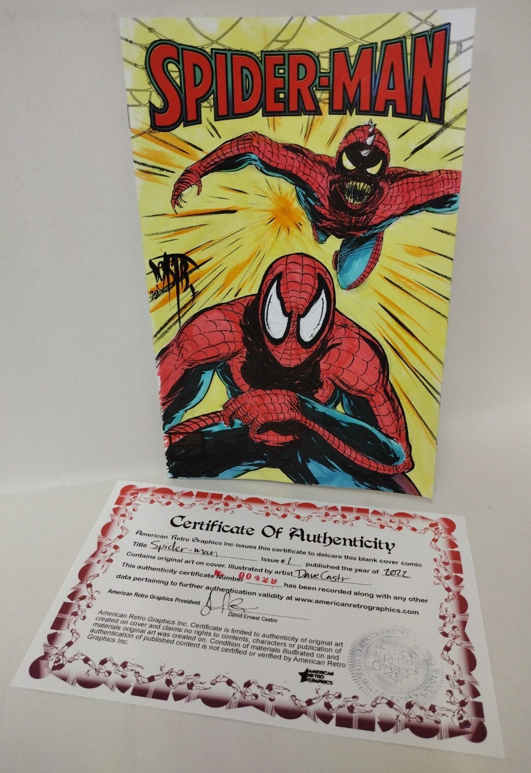 Spider-Man #1 (2022) Marvel Comic Sketch Cover Variant W Original Dave Castr Art