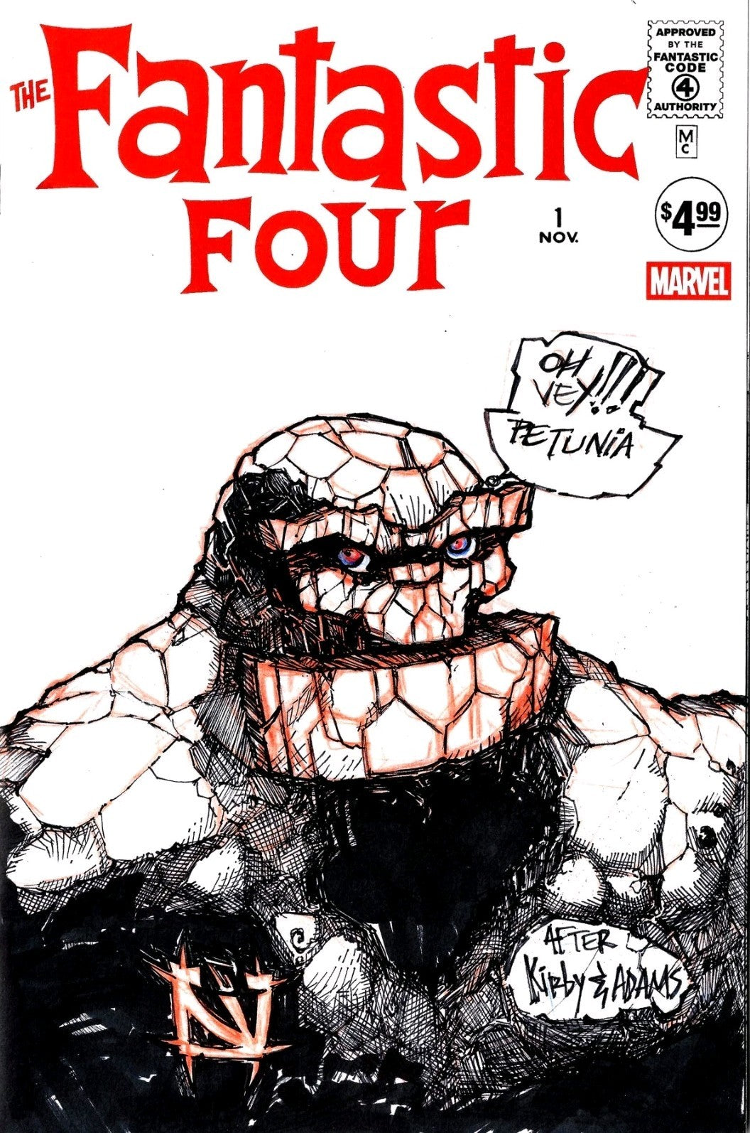 Fantastic Four 1 Marvel Comic 2025 Facsimile Sketch Cover W Original JAG Art