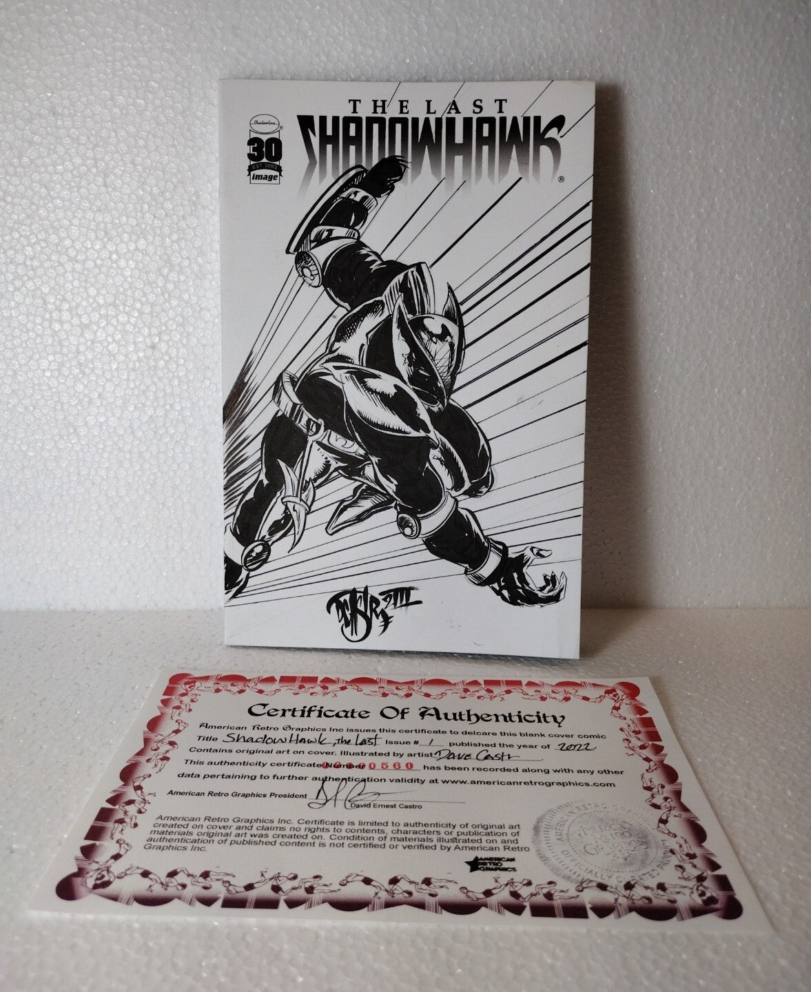 THE LAST SHADOWHAWK #1 Blank Cover Variant Image Comic w Original DCastr Art COA