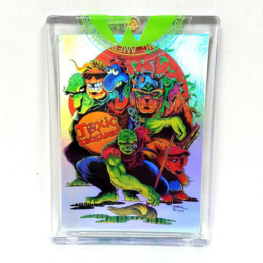 Toxic Crusaders Holo-Chrome Trading Card Signed & #'d ARG Exclusive (New Sealed)