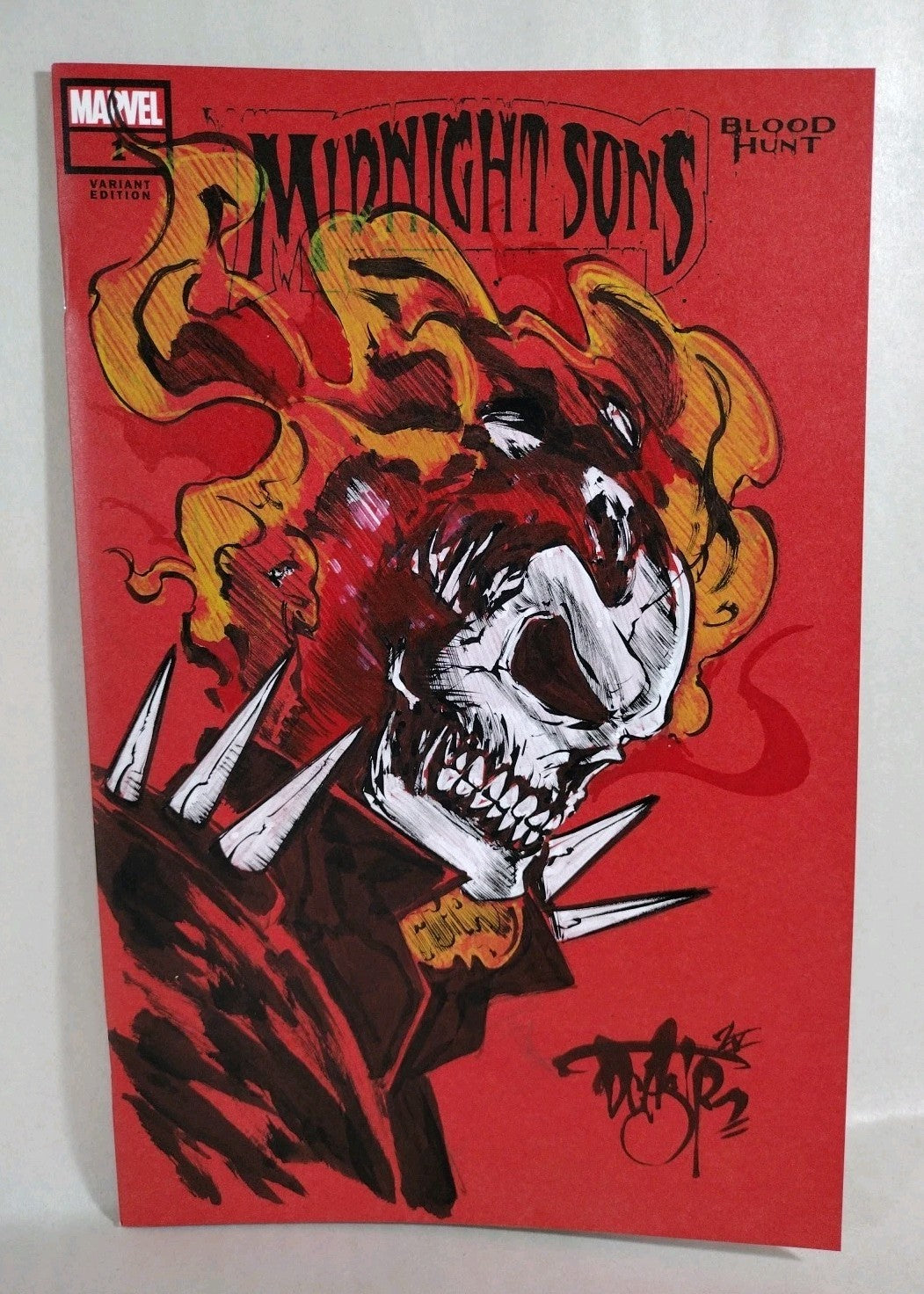 Midnight Sons Blood Hunt #1 Marvel Red Sketch Variant W Original DCastr Art